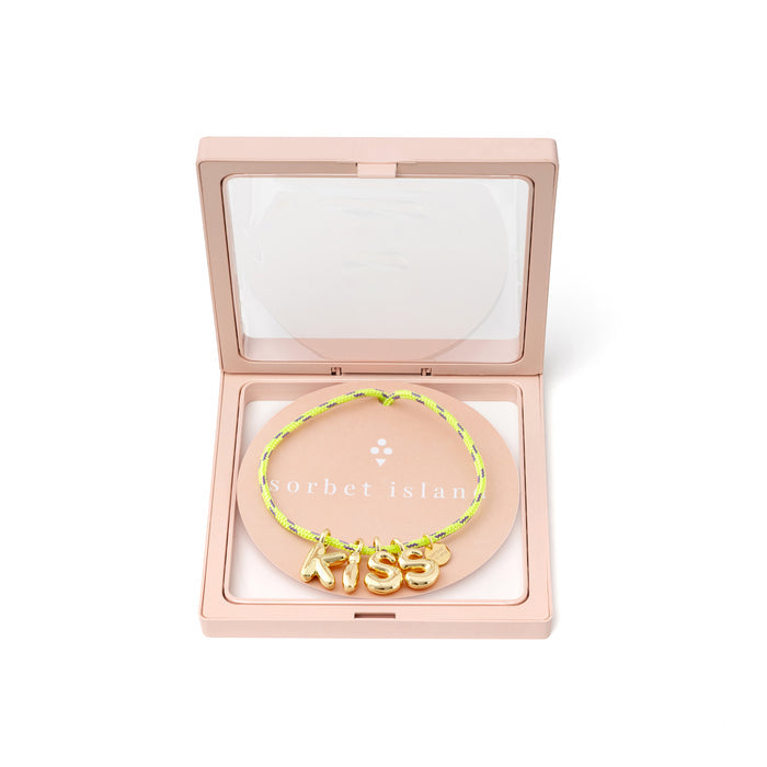 BBLN0007 bubble letters necklace lime packaging