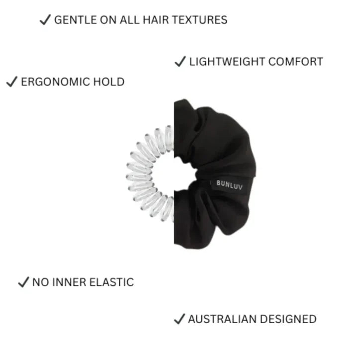 BUNLUV Mulberry Silk Scrunchie Black