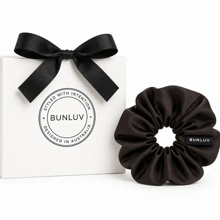 BUNLUV Mulberry Silk Scrunchie Dark Chocolate