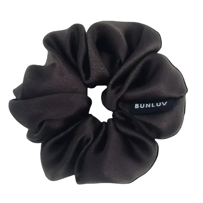 BUNLUV Mulberry Silk Scrunchie Dark Chocolate