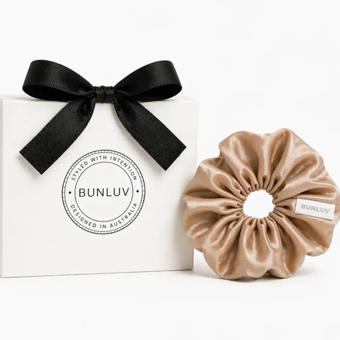 BUNLUV Mulberry Silk Scrunchie Nude