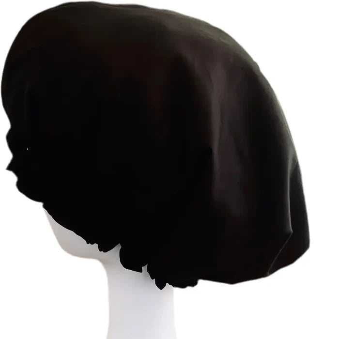 BUNLUV Oversized Satin Sleep Bonnet Black