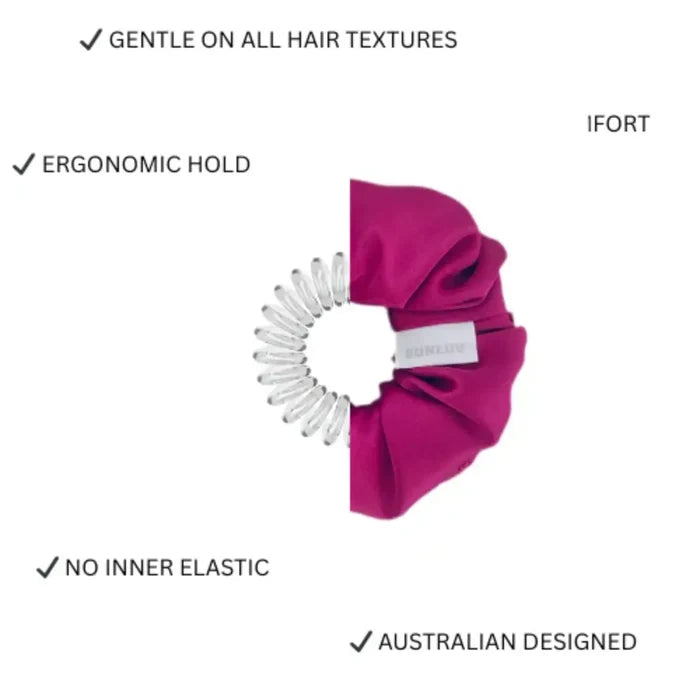 BUNLUV Satin Scrunchie Hot Pink