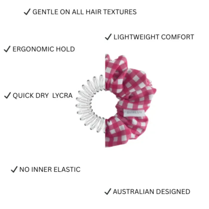 BUNLUV Swim Scrunchie Pink Gingham