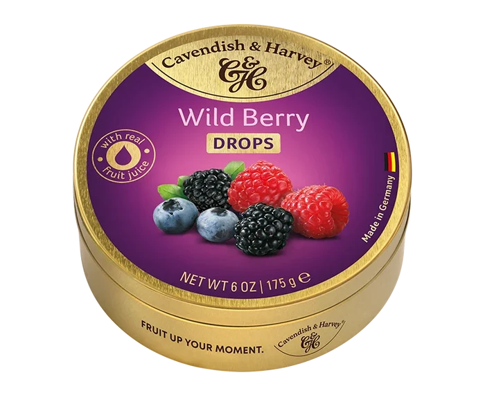 Cavendish & Harvey Wild Berry Drops In Tin 175g
