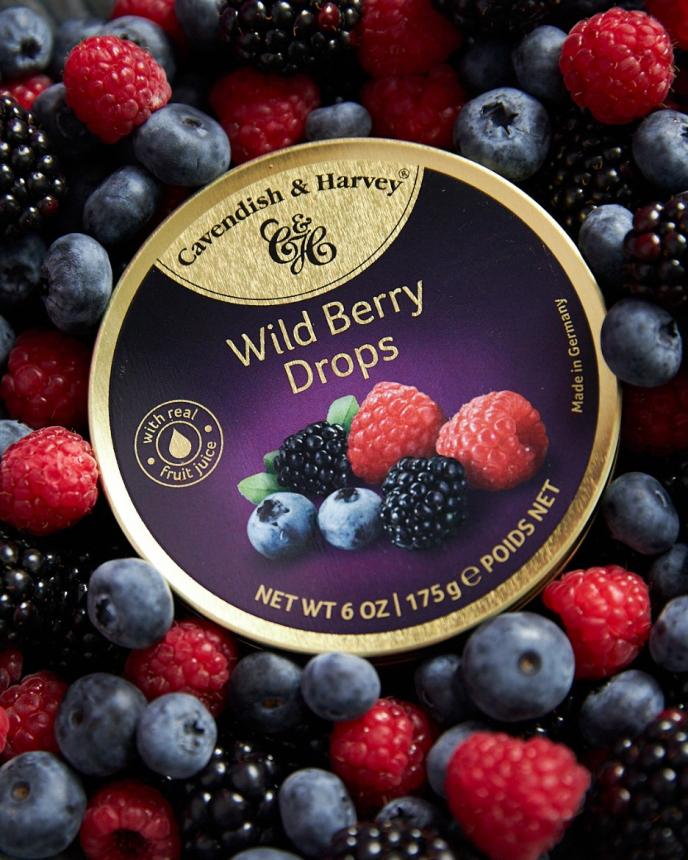 Cavendish & Harvey Wild Berry Drops In Tin 175g