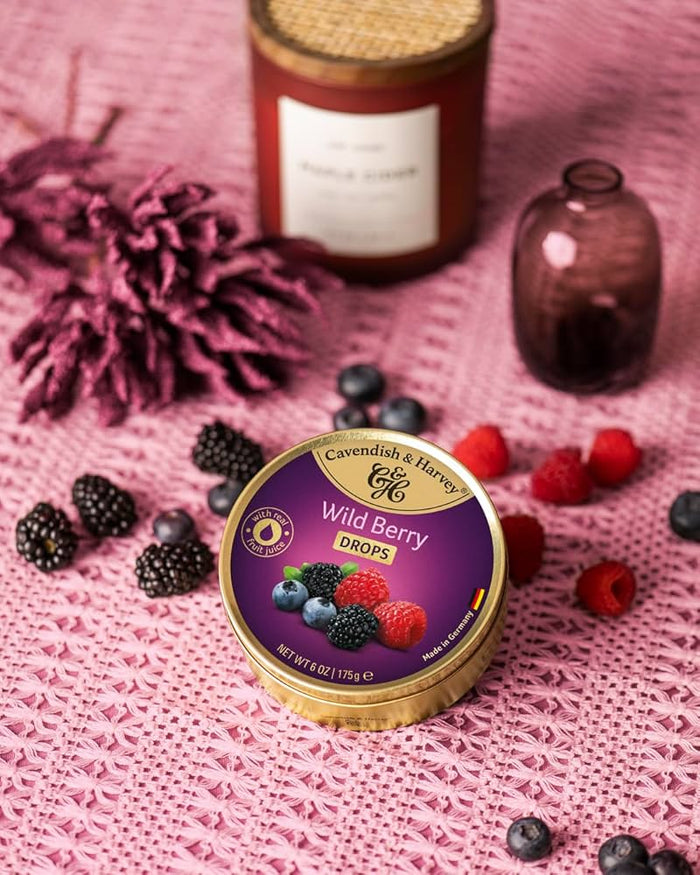 Cavendish & Harvey Wild Berry Drops In Tin 175g