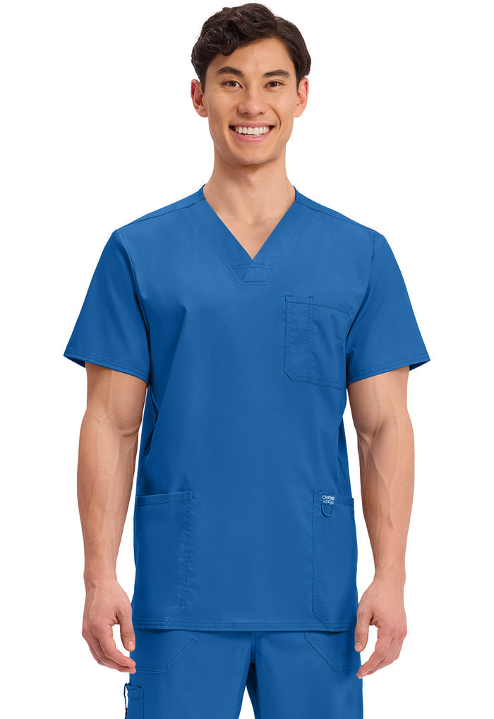 Cherokee Workwear Revolution Mens V-Neck Scrub Top with NYC Health + Hospitals | Nursing Logo