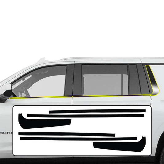 Vinyl Chrome Delete Trim Blackout Decal Stickers Overlay Film Fits Chevrolet Tahoe & Suburban 2021 2022 2023 2024 2025 - Bogar Tech Designs