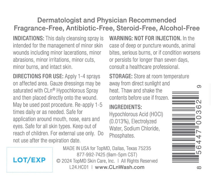 CLn Hypochlorous Spray 3oz CLn Skin Care