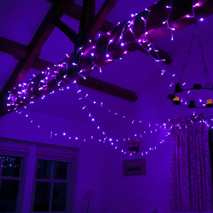 Core Connect 20m 200 Purple Connectable Fairy Lights Clear Cable