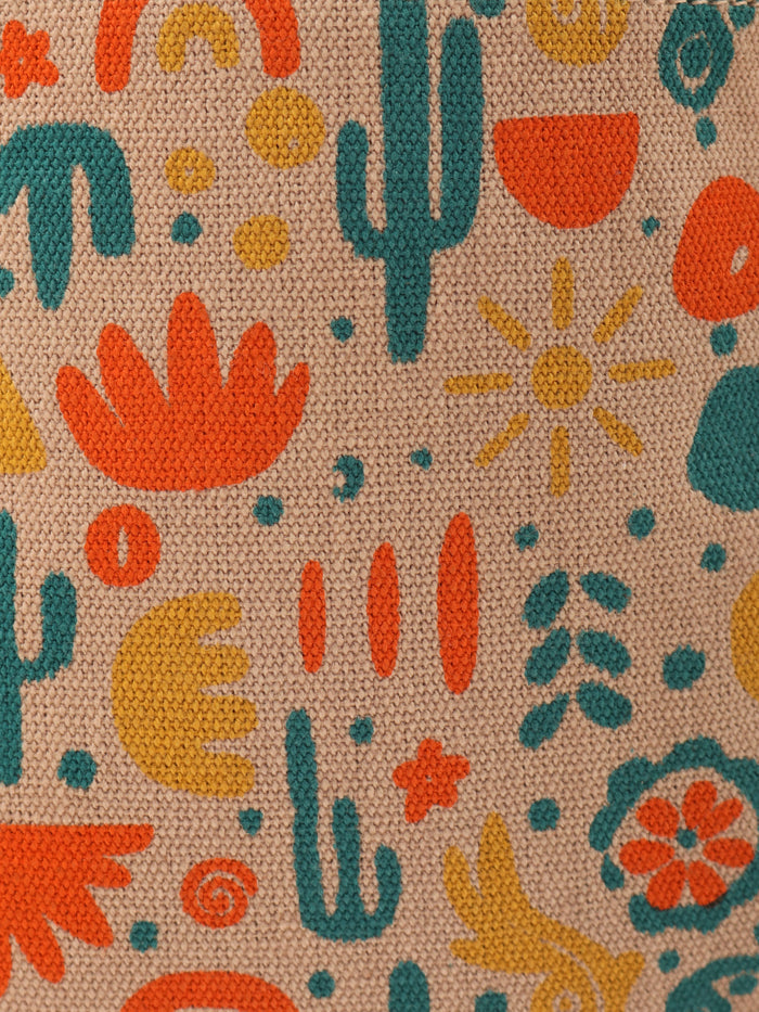 Cotton Desert Cactus Travel Bag | Orange-Image 3