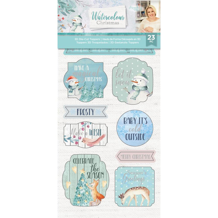 Crafter's Companion - Sara Signature Watercolor Christmas 3D Die-Cut Toppers 23/Pkg. Available at Embellish Away located in Bowmanville Ontario Canada.