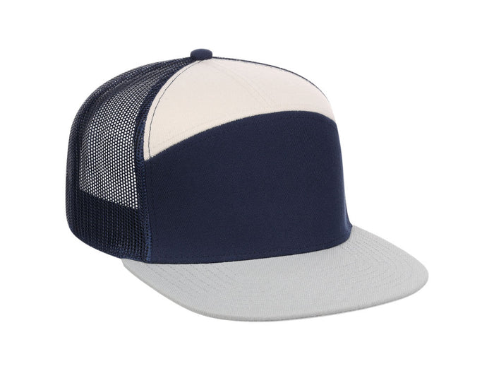 Crowns by Lids Birdie 7-Panel Trucker - Navy/Light Blue/Ivory