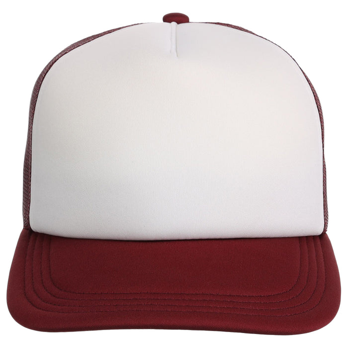Crowns By Lids Screen Foam Trucker Cap - White/Maroon