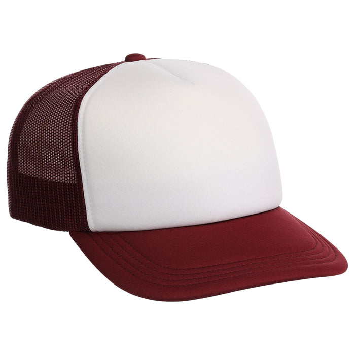 Crowns By Lids Screen Foam Trucker Cap - White/Maroon
