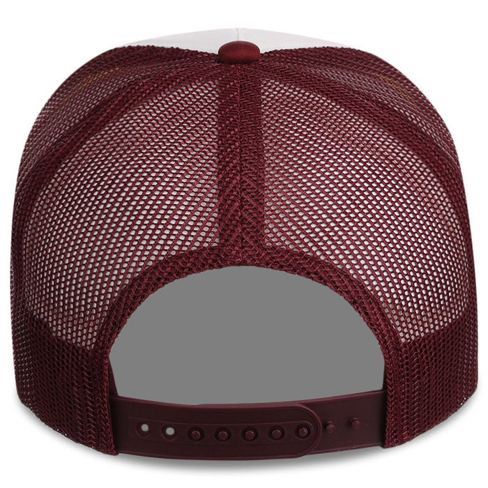 Crowns By Lids Screen Foam Trucker Cap - White/Maroon