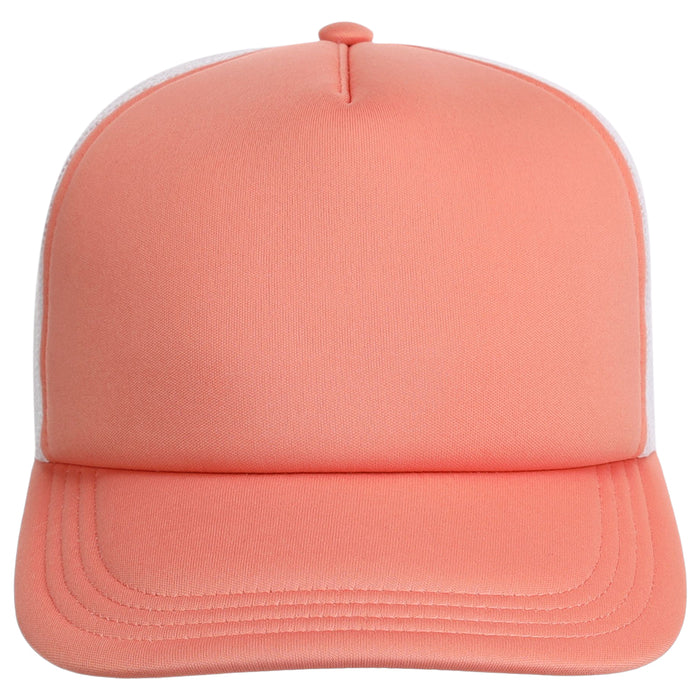 Crowns By Lids Screen Foam Trucker Cap - White/Peach Puff