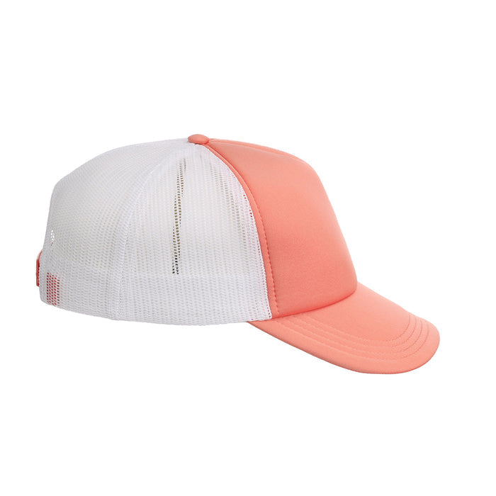 Crowns By Lids Screen Foam Trucker Cap - White/Peach Puff
