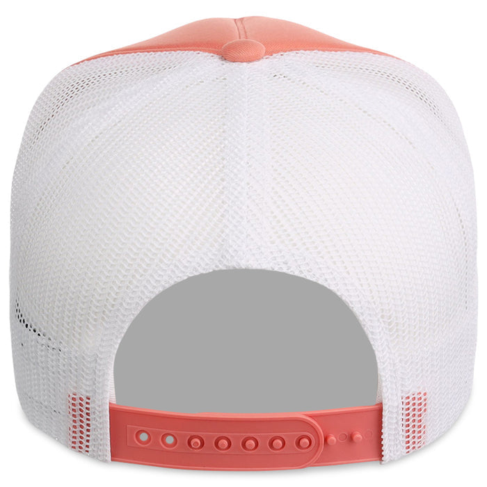 Crowns By Lids Screen Foam Trucker Cap - White/Peach Puff