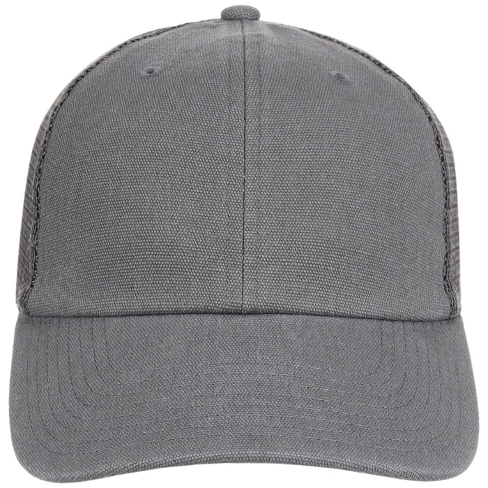 Crowns By Lids Workers Canvas Meshback Trucker Cap - Dark Grey