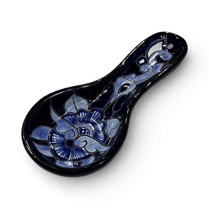 Dark Blue Floral Spoon Rest