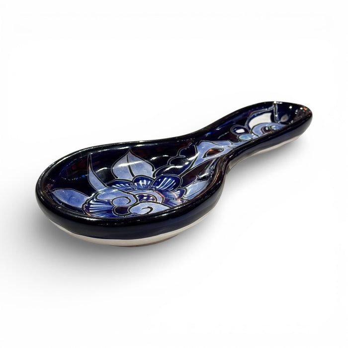 Dark Blue Floral Spoon Rest