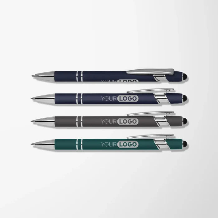 Engraved Alpha Soft Touch Gel Stylus Pen
