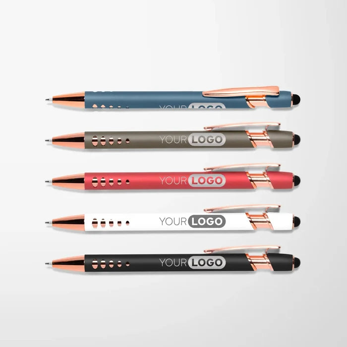 Engraved Alpha Stylus Pen with Geometric Design
