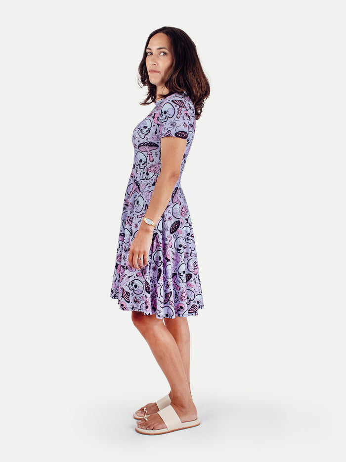 Festival Short Sleeve Dress | Death Shroom-Image 2