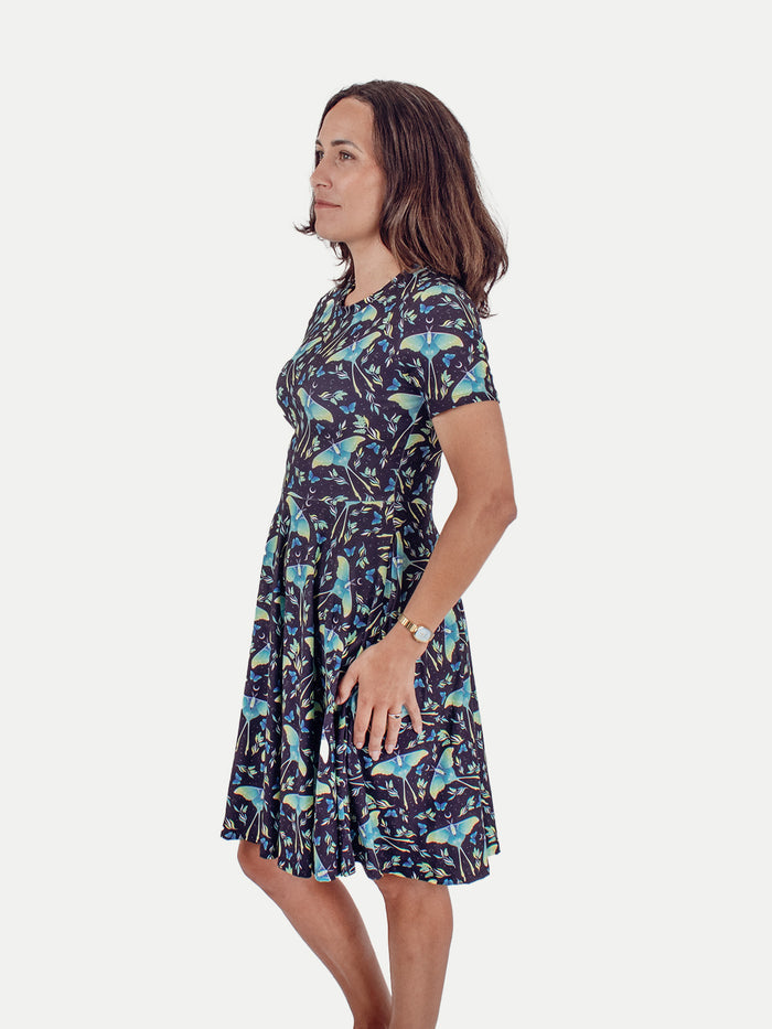 Festival Short Sleeve Dress | Luna Moth-Image 2