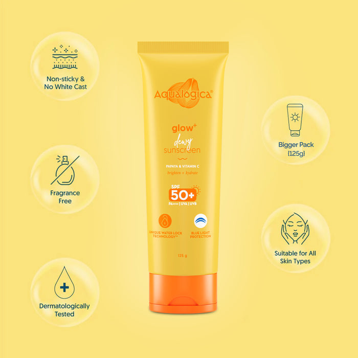 Glow sunscreen SPF 50 blue light non sticky model