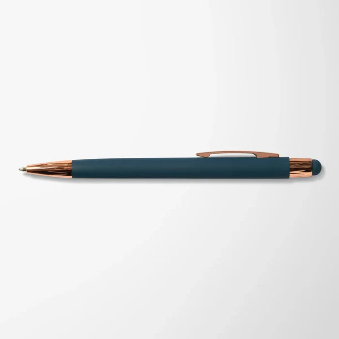 Full Color Soft Touch Joni Stylus Pen with Rose Gold Trim