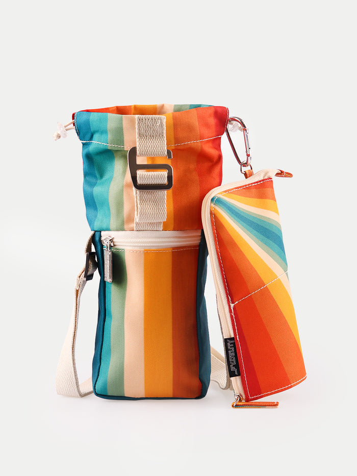 Fydelity Recycled Drink Bottle Bag | Retro Rainbow-Image 3