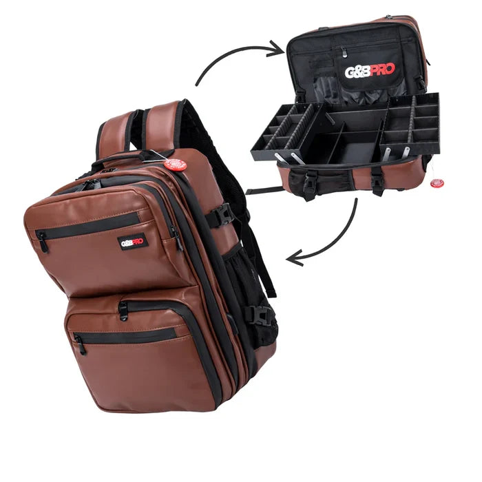 G&B PRO PREMIUM LEATHER MID SIZE MOBILE STATION - BROWN - Palms Fashion Inc.