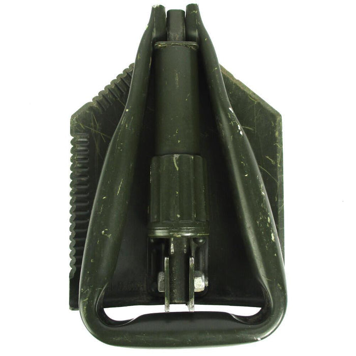 German Tri-Fold Shovel & Flecktarn Cover - German Army Surplus - Entrenching Tools