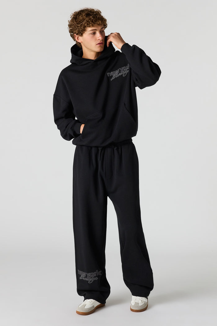 Graphic Boxy Fleece Hoodie