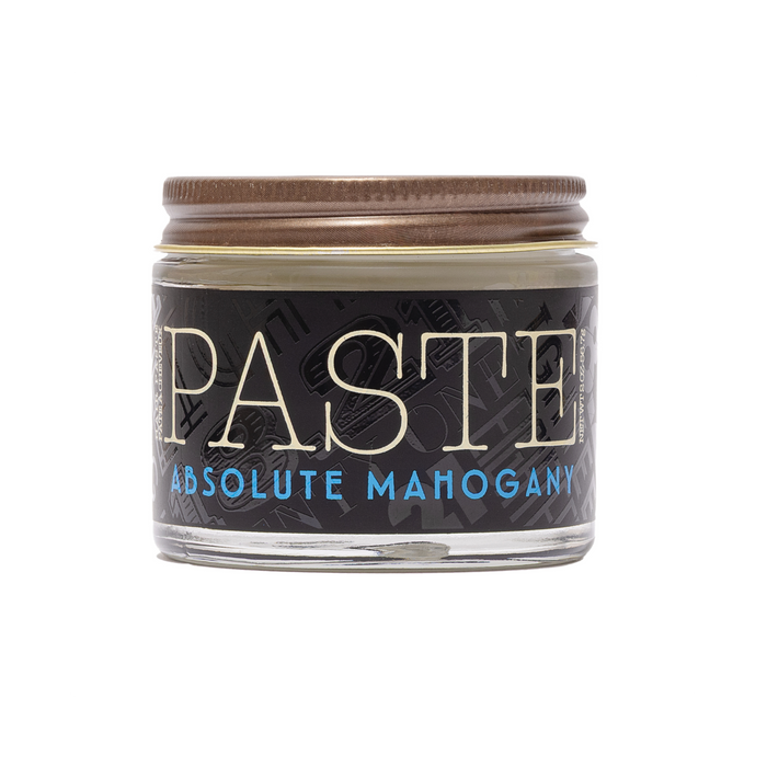 Jar of 'Paste' Absolute Mahogany on a white background