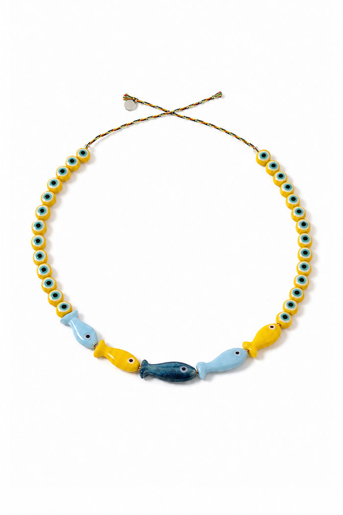 HANDMADE GLASS BEAD NECKLACE & BAG CHARM