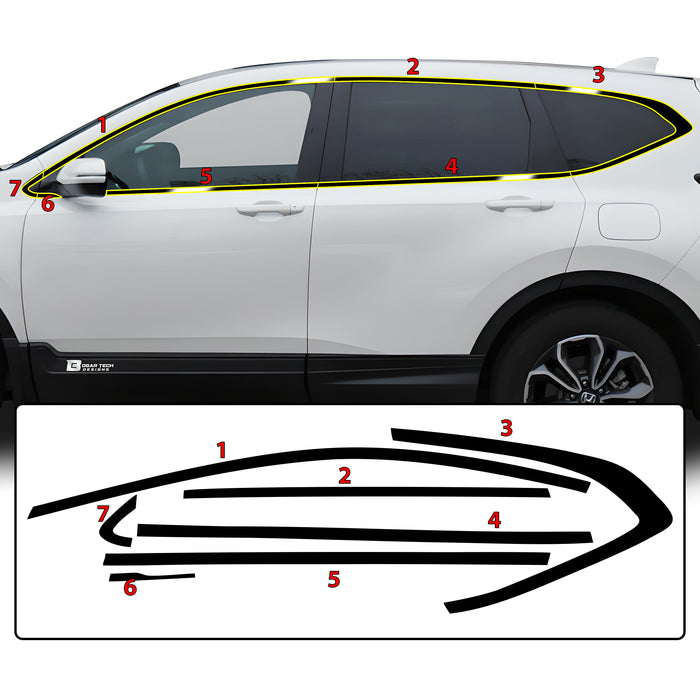 Vinyl Chrome Delete Wheel Sides Front Rear Trunk Trim Blackout Decal Stickers Overlay Film Fits Honda CR - V 2017 - 2022 - Bogar Tech Designs