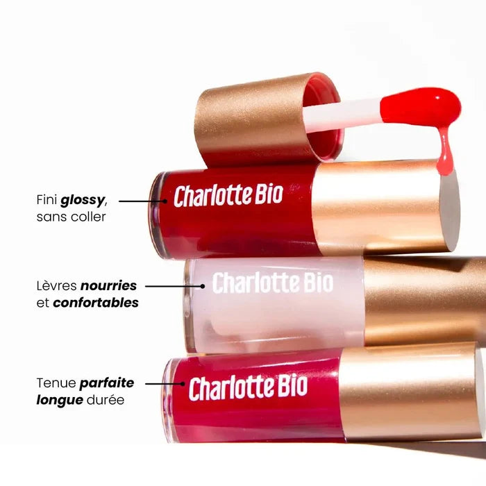 Huile à lèvres bio Natural Glow Charlotte Bio, hydratante et nourrissante