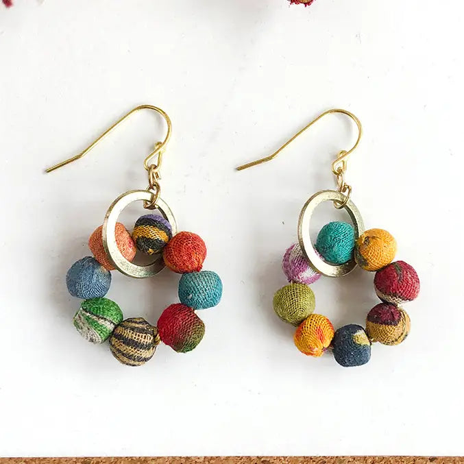 Kantha Orbital Earrings