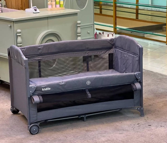 Kidilo Baby Travel Cot & Playpen — Grey