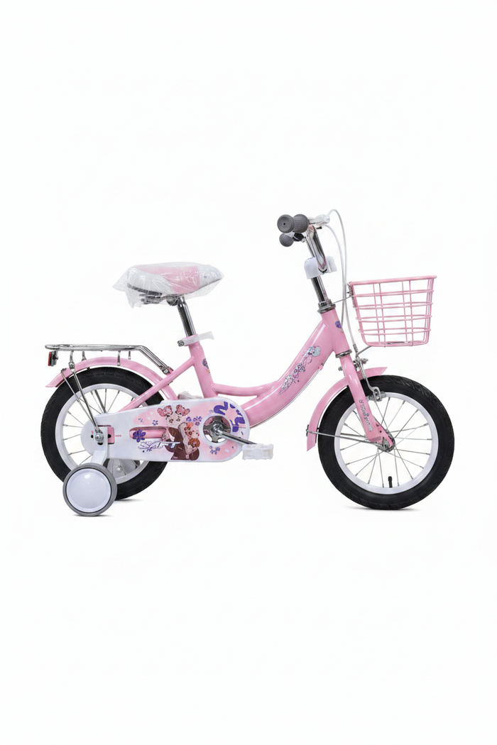 Purple Kids Bicycle white background