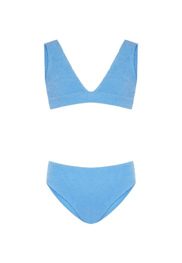 KIDS SWIMWEAR BIKINI AQUA BLUE BUBBLE GUM 6-10y