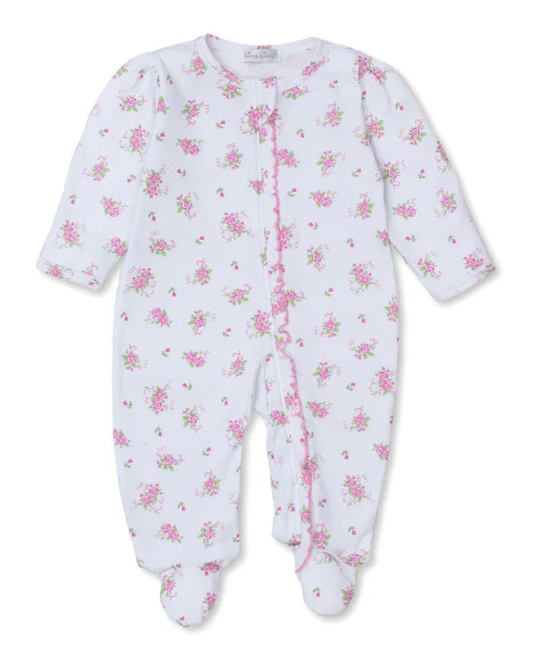 Kissy Kissy White Floral Zip Footie