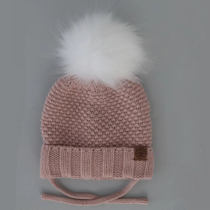 Knit Pompom Hat - Rose | CALIKIDS - Jenni Kidz