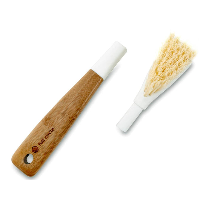 Full Circle Laid Back Dish Brush pictured with replaceable head removed.