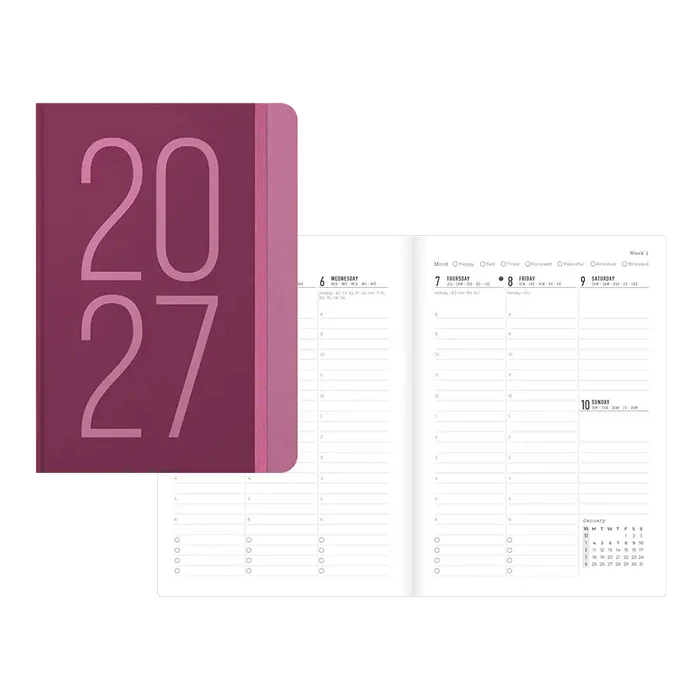 Letts A5 Weekly Planner, Essence, 2027 Rose 27-082632#color_essence-rose