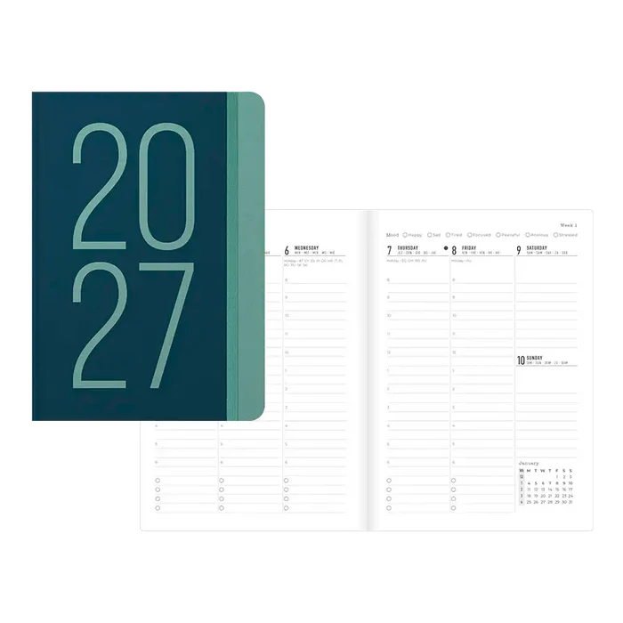 Letts A5 Weekly Planner, Essence, 2027 Teal 27-082633#color_essence-teal